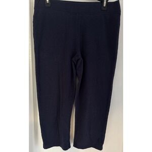 Womens Coolibar Monterey Summer Capris Cropped Pants Navy Blue Stretch UPF 50 XS